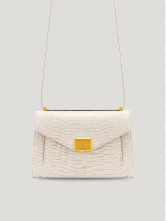 JW PEI Handbags - JW PEI Cream Textured Envelope Crossbody with Gold Hardware